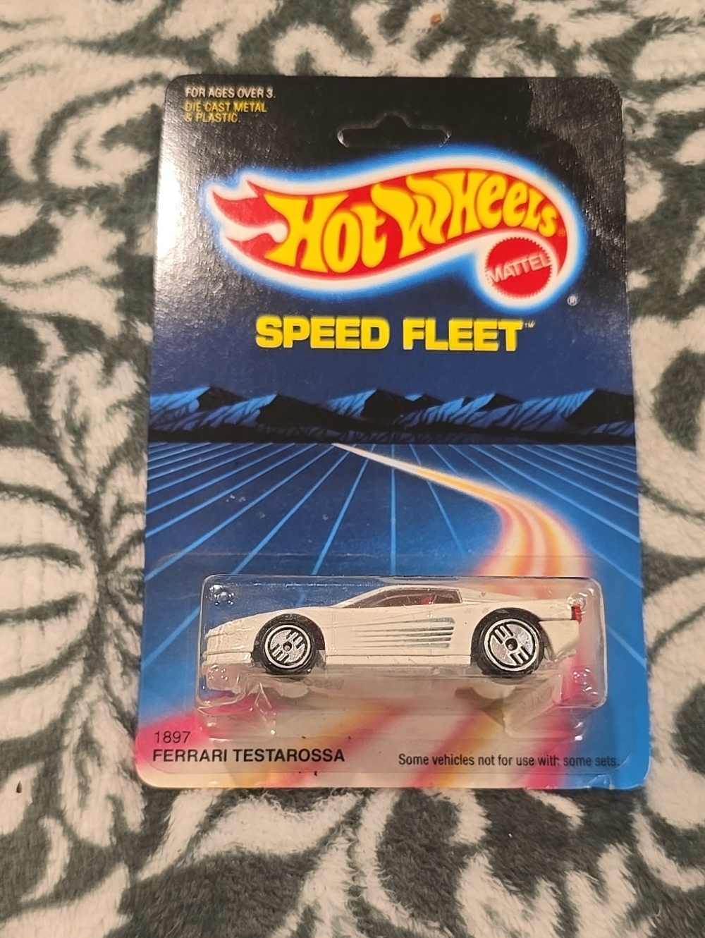 Mattel Speed Fleet Ferrari Testarossa - White 1986 Hot Wheels Unpunched